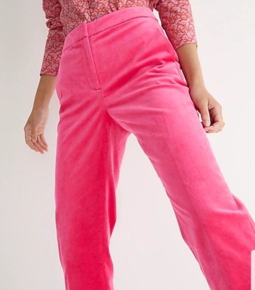 J Crew Full Length Kate Straight Leg Holiday Pants In Stretch Velvet - Picture 4 of 7